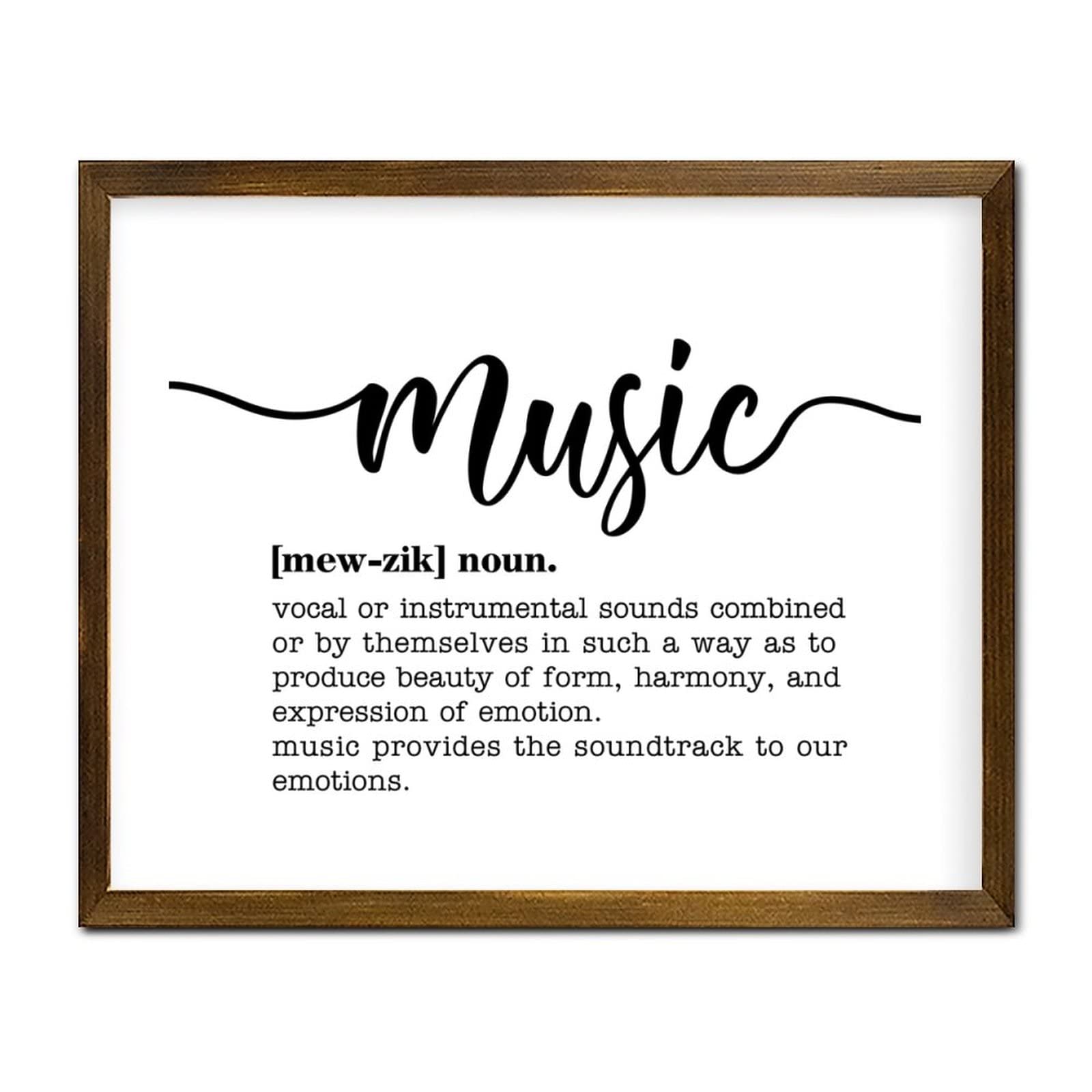 Amazon.com: Music Noun Definition Typography Art Print Frame Wall